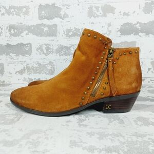 New Sam Edelman Paola Frontier Brown Suede Booties C620